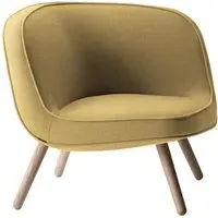Lounge Chair with Oak Legs - Yellow, Fabric