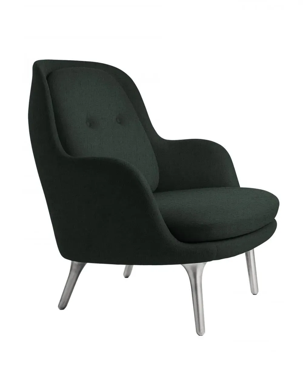 Lounge Chair with Wooden Legs - Grey, Fabric