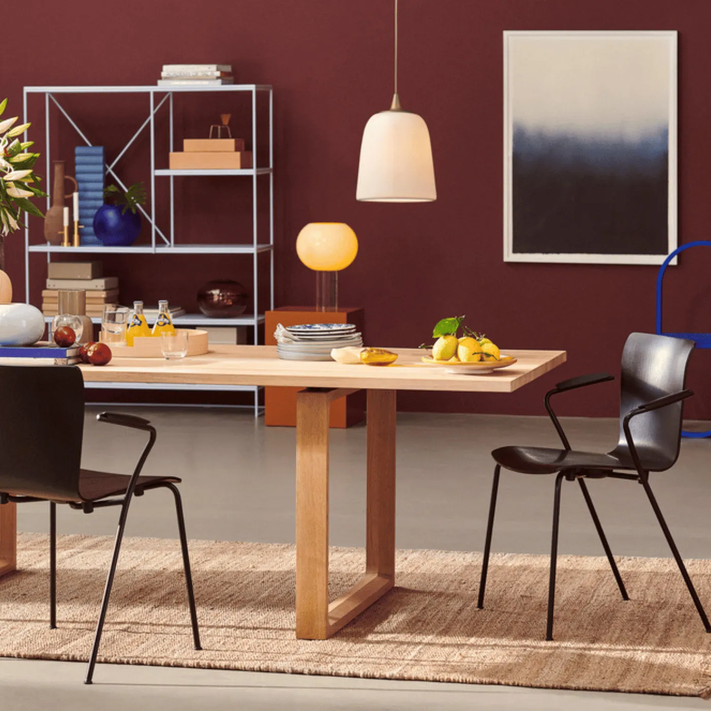 Medium Extendable Dining Table - White, Oak