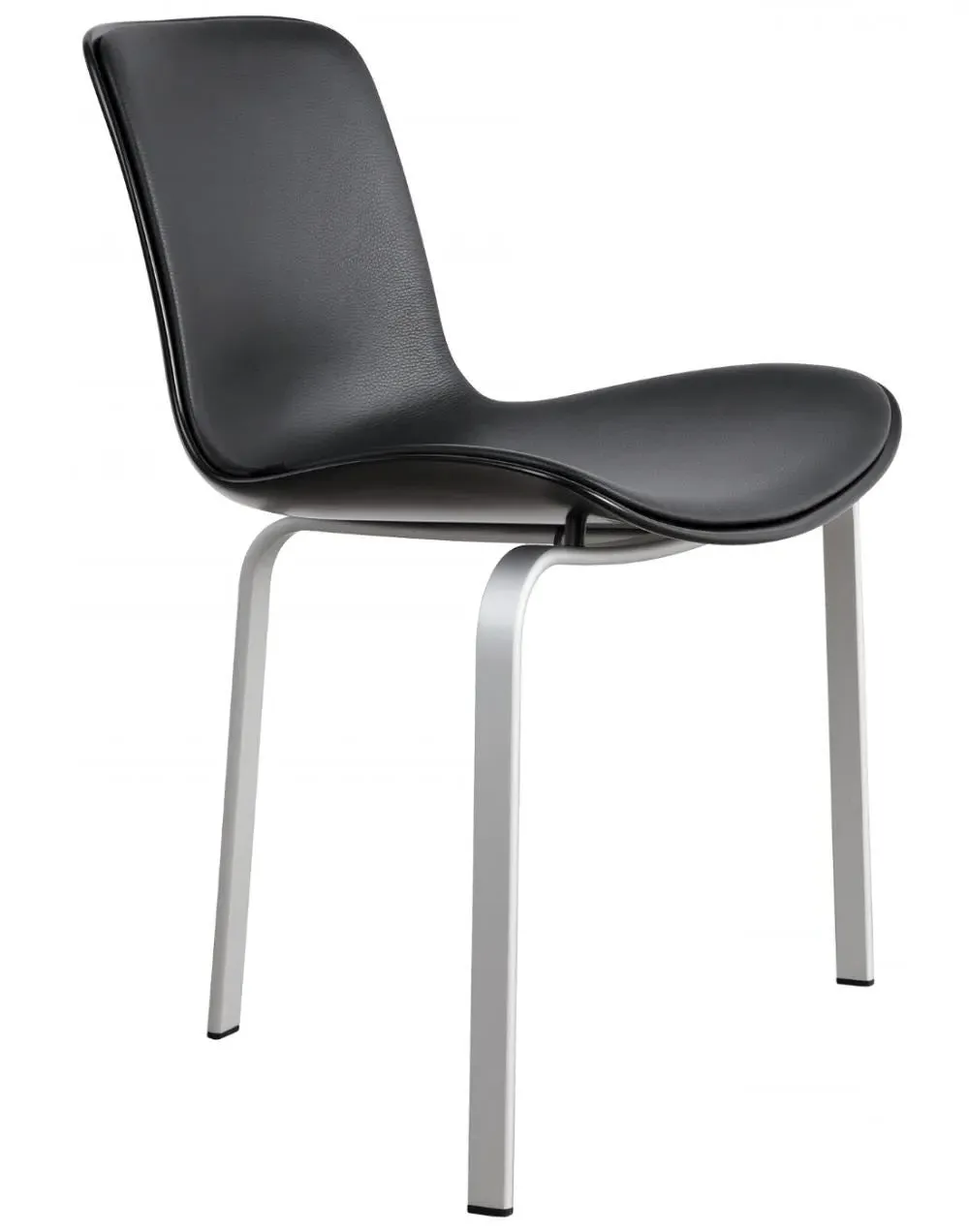 Office Chair with 3-Leg Base - Aluminium, Leather image