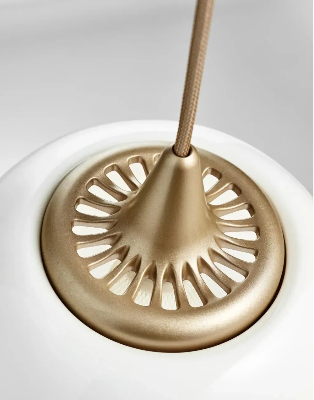 Pendant Light with Bone China Shade - Silver