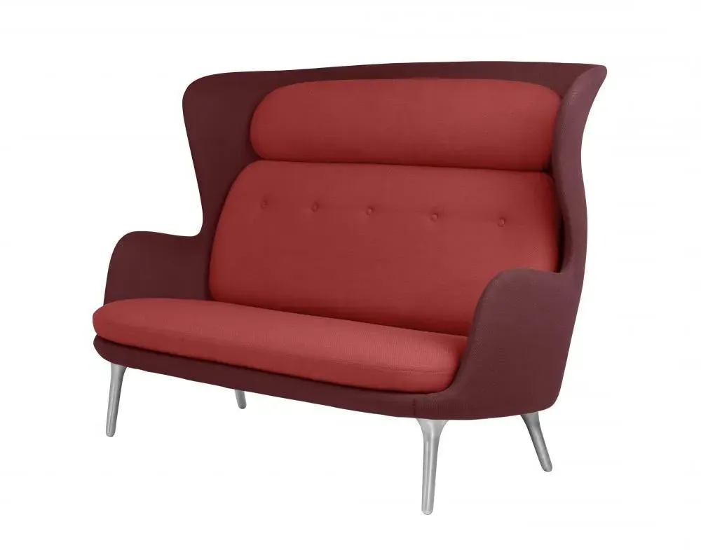 Ro Sofa - Green, Fiord - Brushed Aluminium Legs