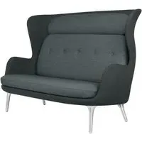 Ro Sofa - Green, Fiord - Brushed Aluminium Legs