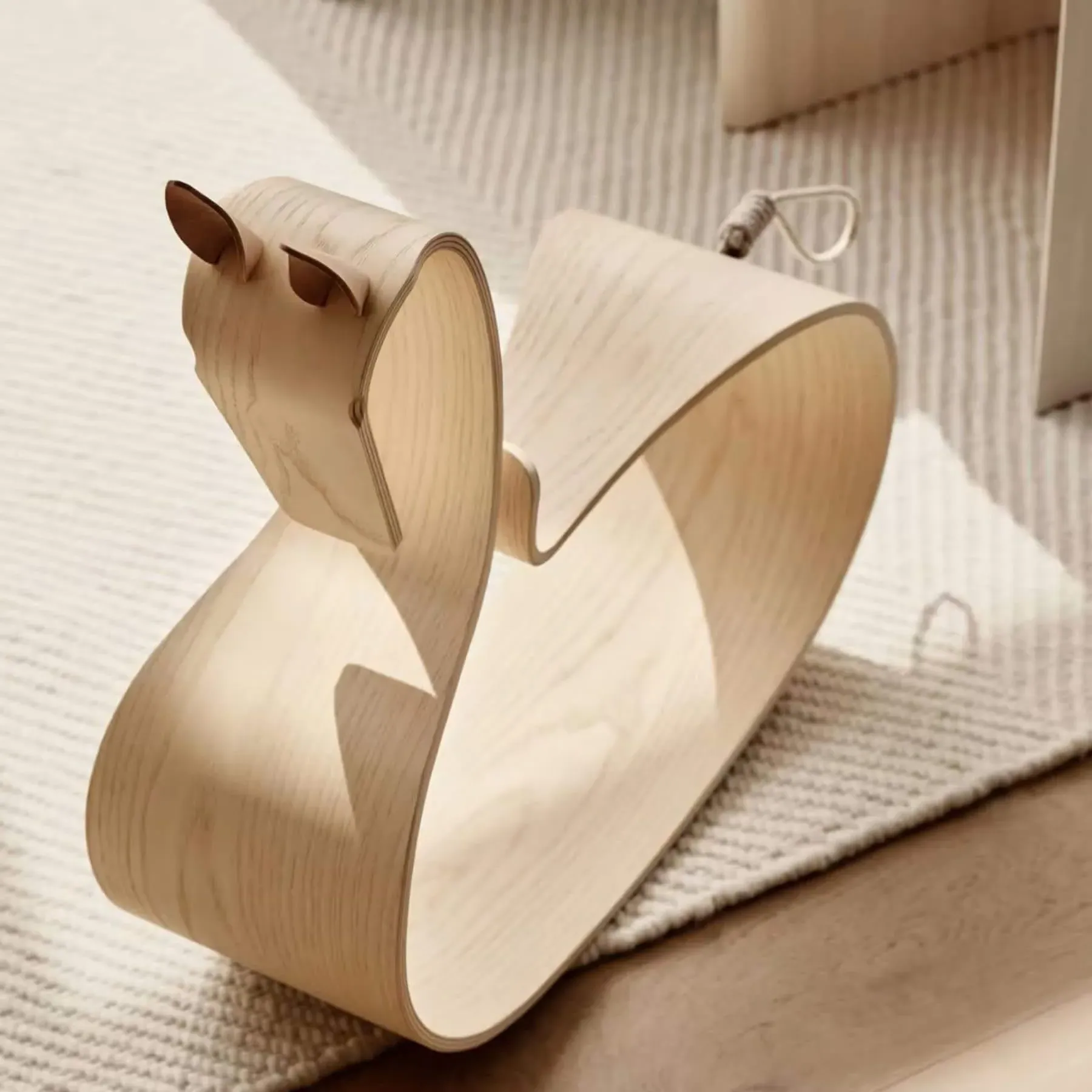 Rocking Horse Sculpture - Natural, Ash Wood