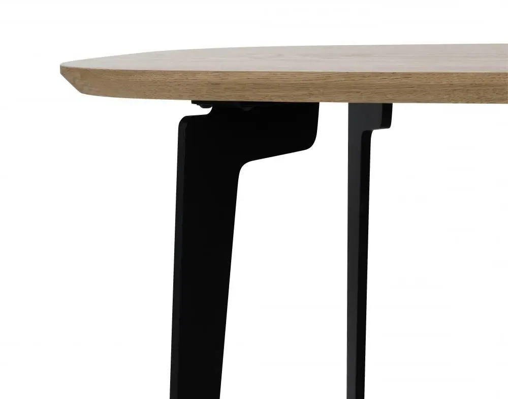 Round Coffee Table - Black, Lacquered Oak