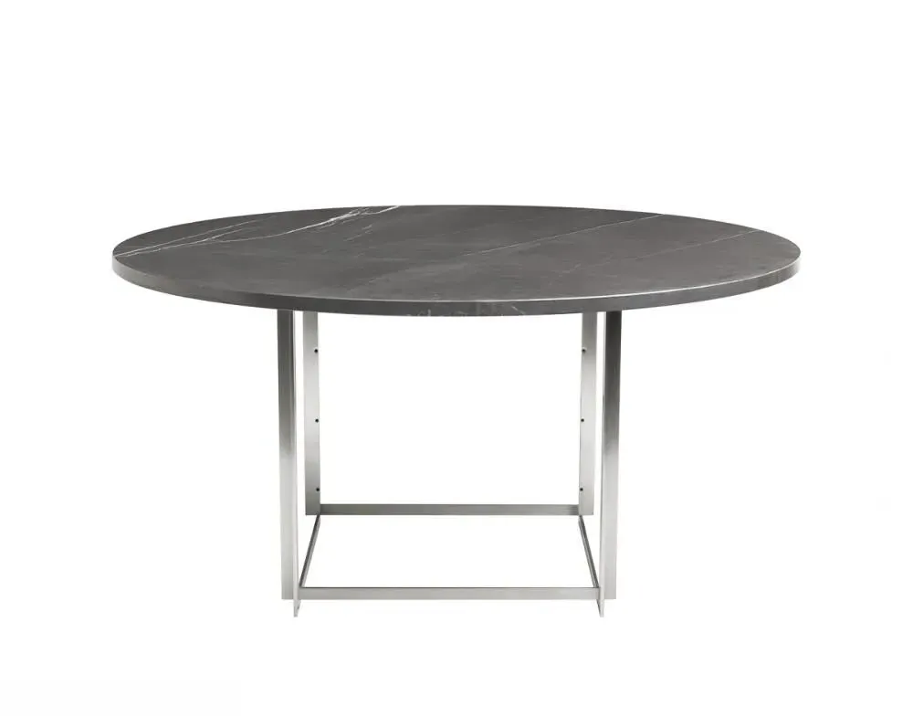 Round Dining Table - Beige, Marble