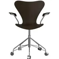 Series 7 Swivel Armchair - Dark Stained Oak