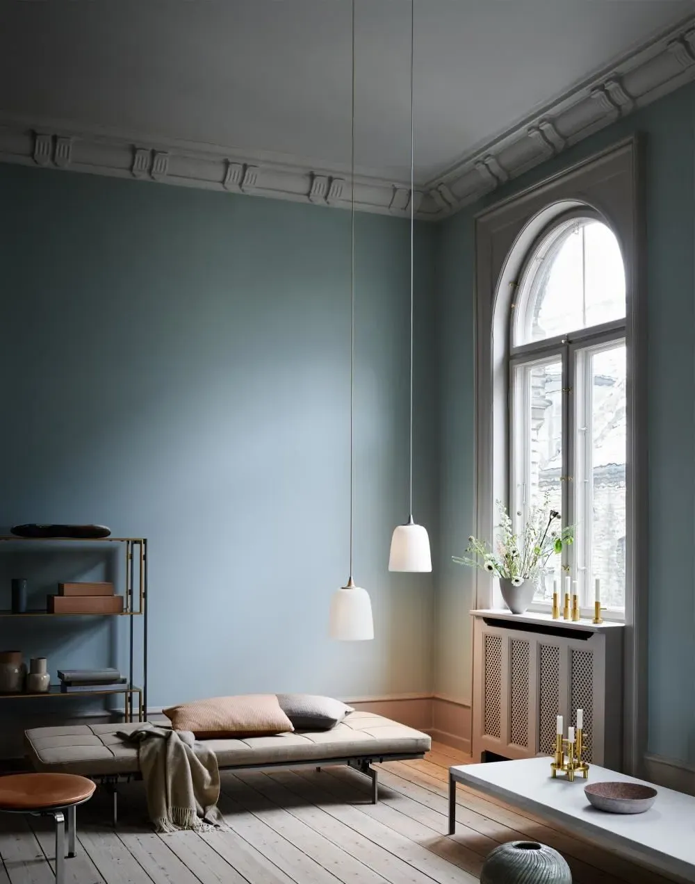 Single Pendant Light - Gold, Bone China