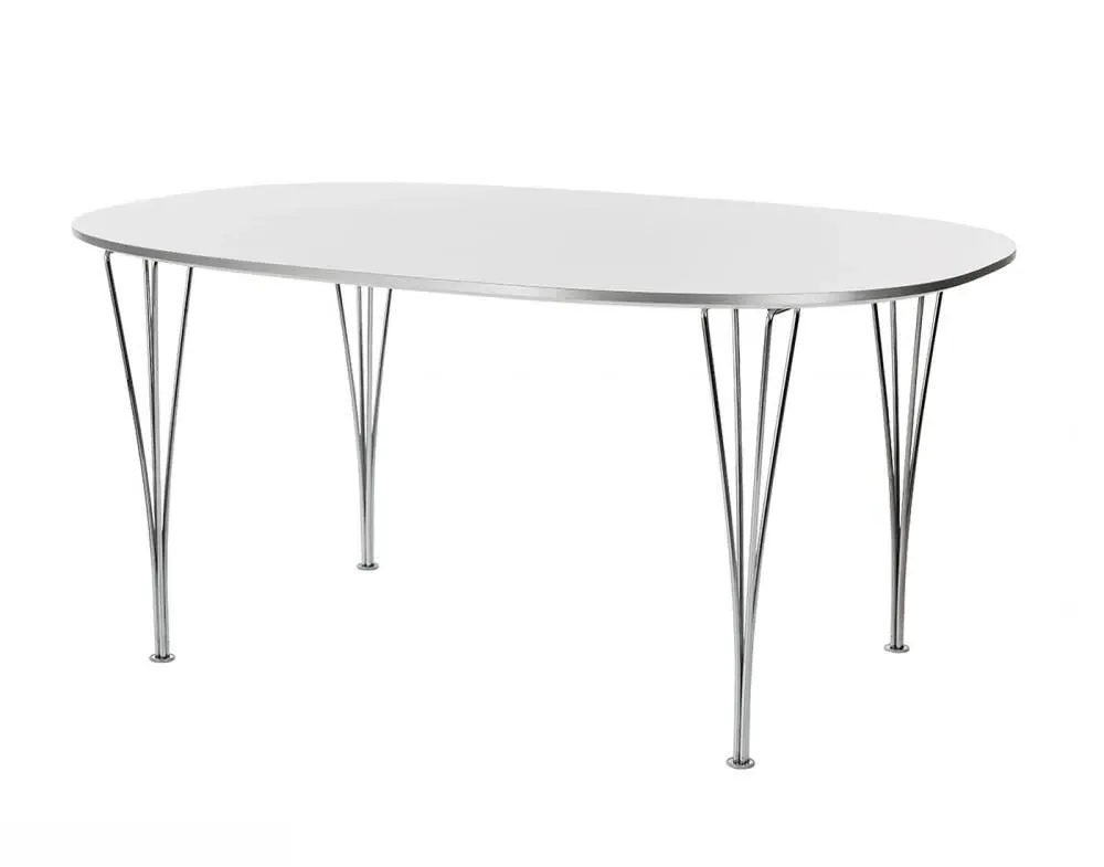Small Oval Dining Table - White, Laminate image