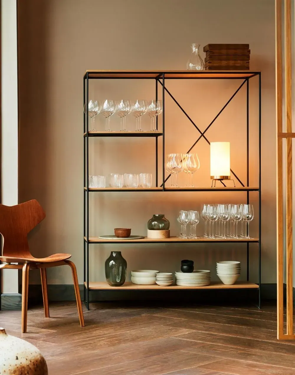 Small Shelving System - Oak, Steel