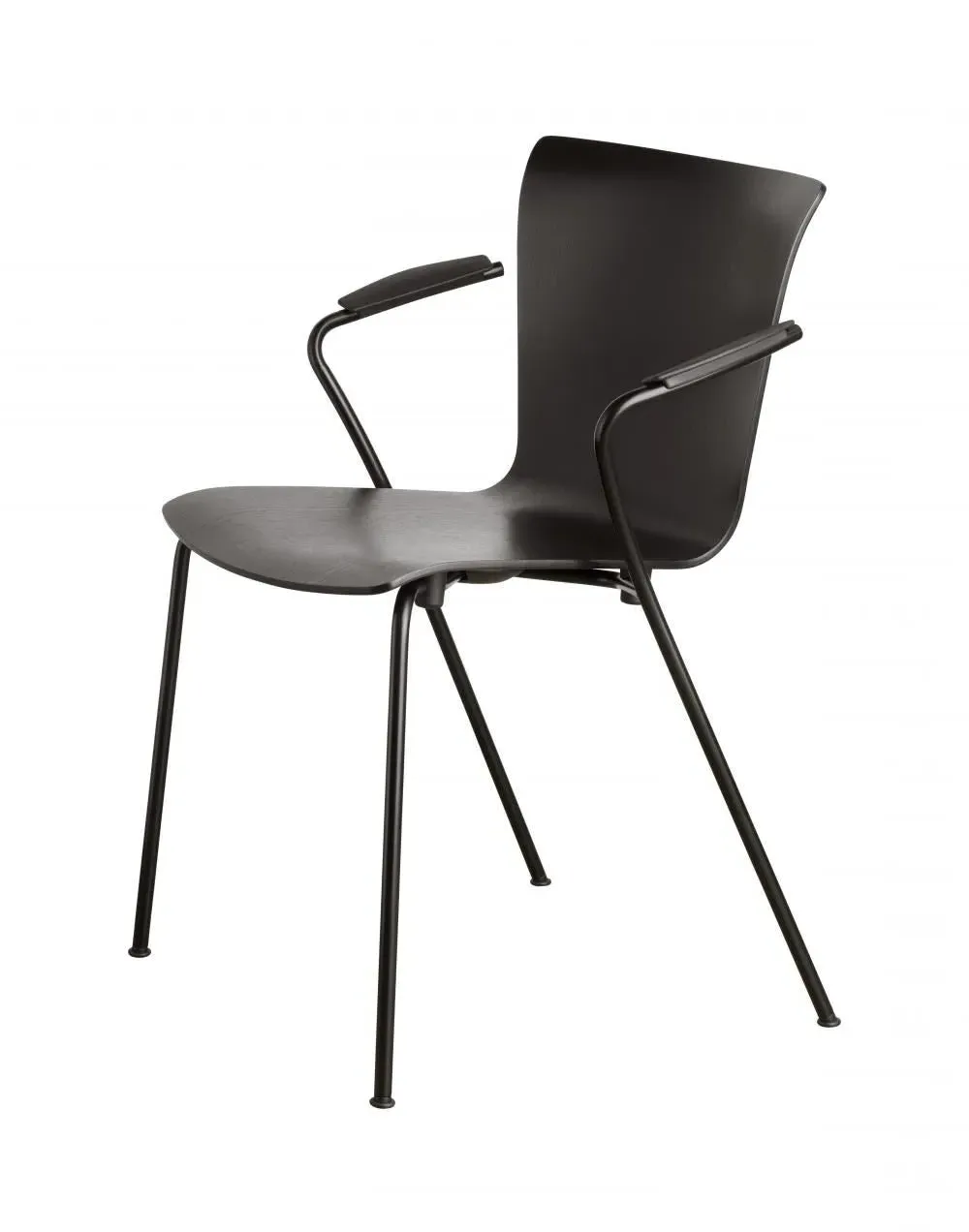 Stackable Dining Chair with Armrests - Walnut