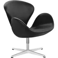 Swan Lounge Chair - Black, Leather