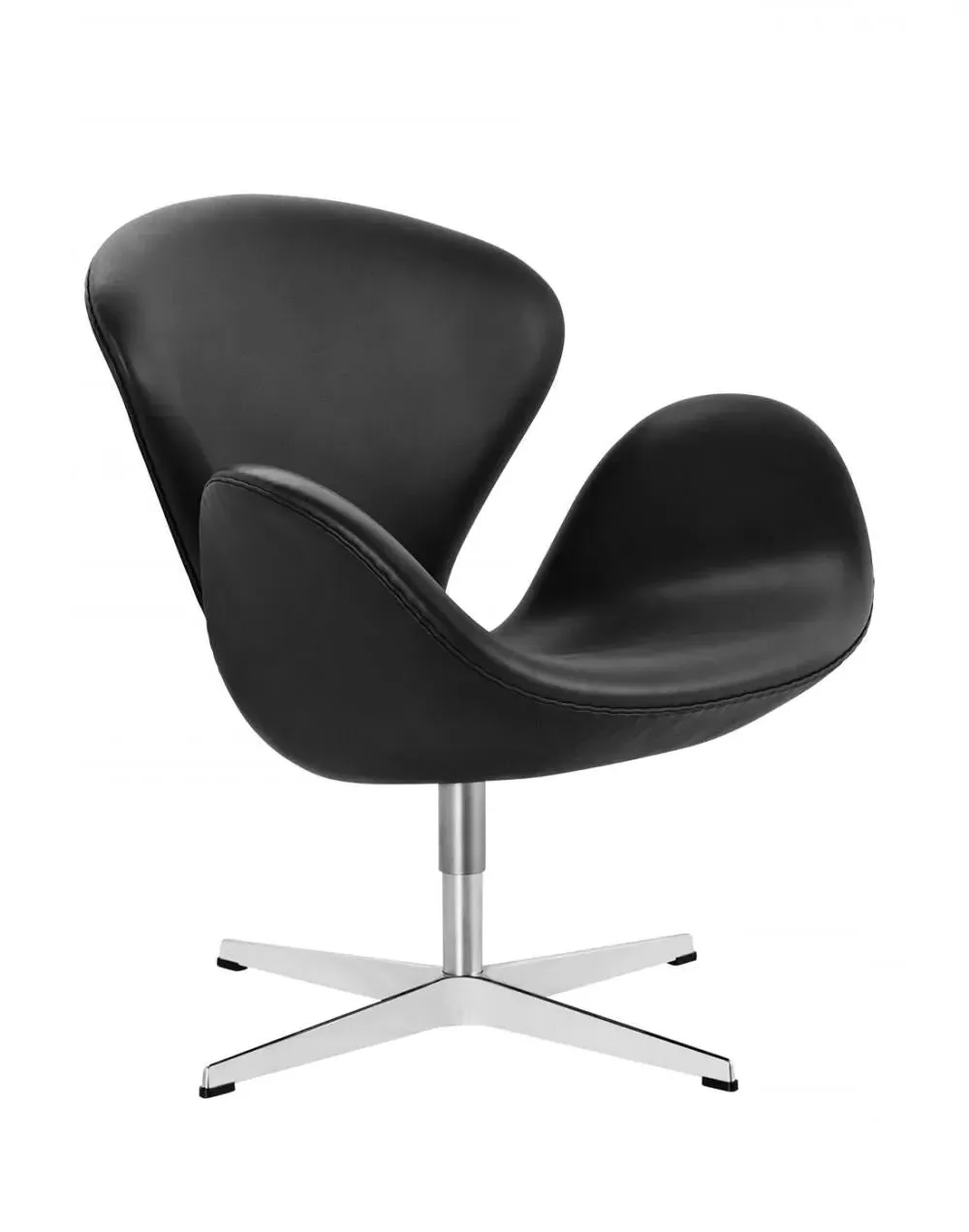 Swan Lounge Chair - Black, Leather image