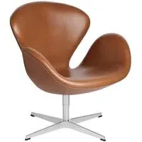 Swan Lounge Chair - Walnut, Leather