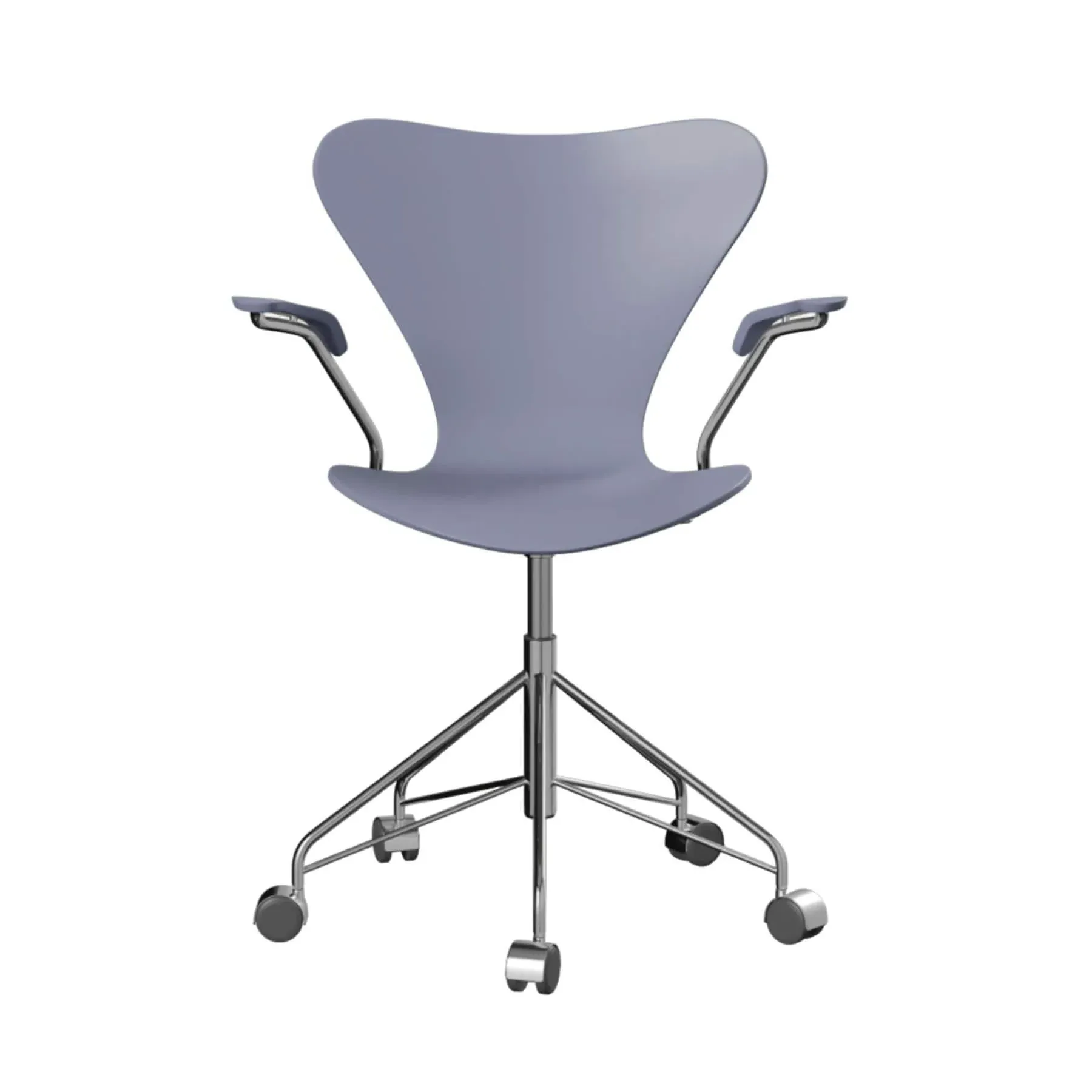 Swivel Armchair with Castors - Blue, Veneer