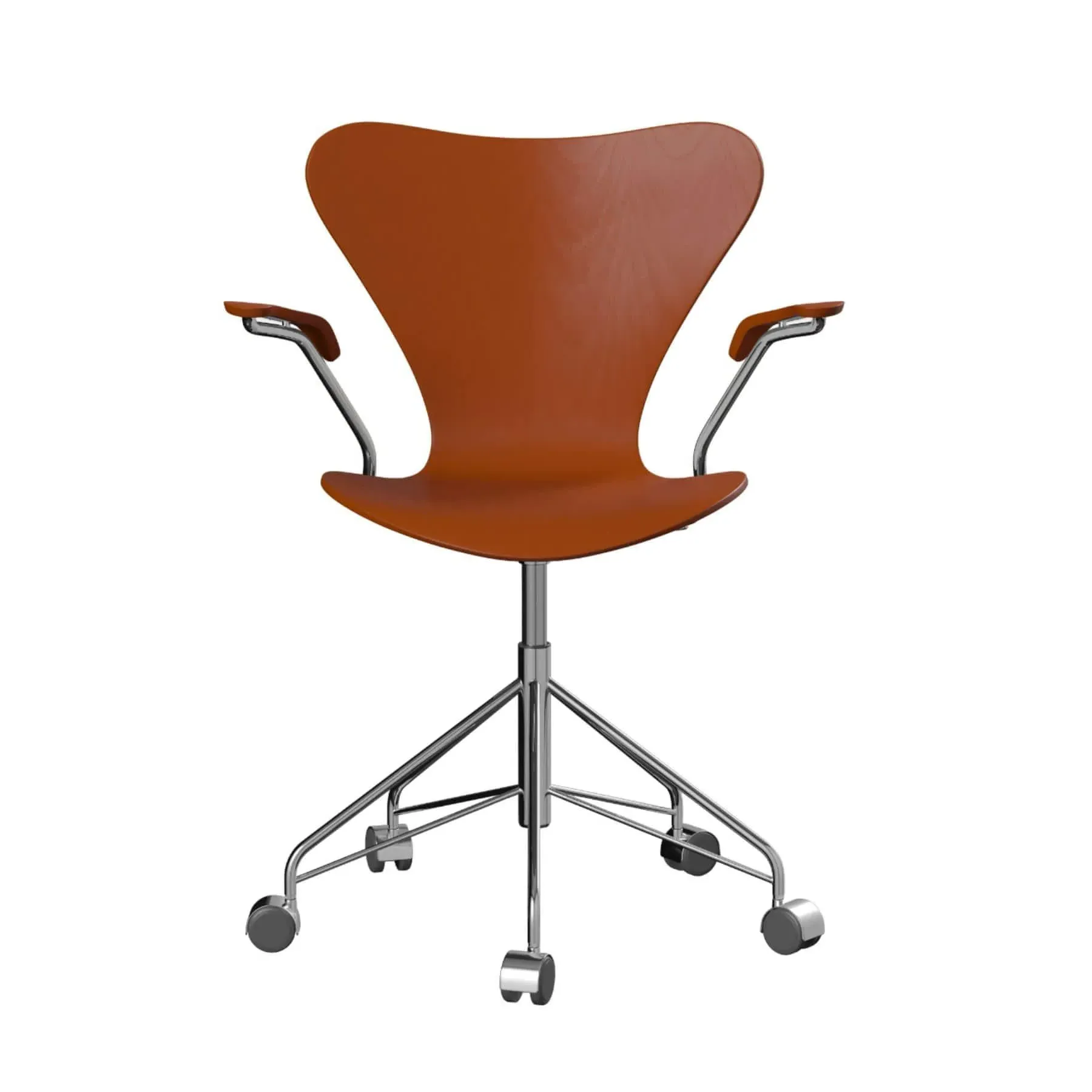 Swivel Armchair with Castors - Evergreen, Veneer