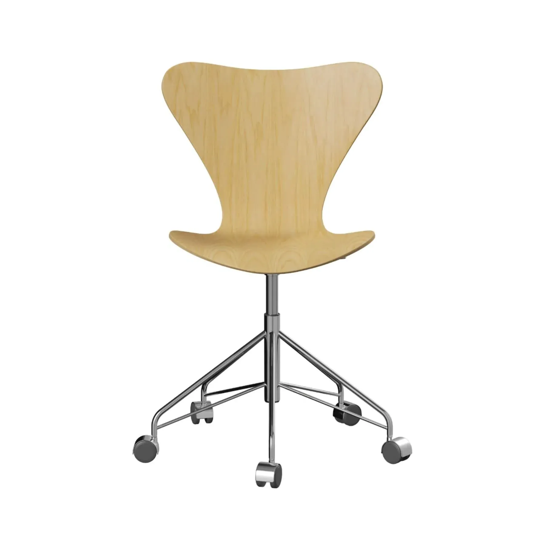 Swivel Office Chair with Armrests - Ash Veneer