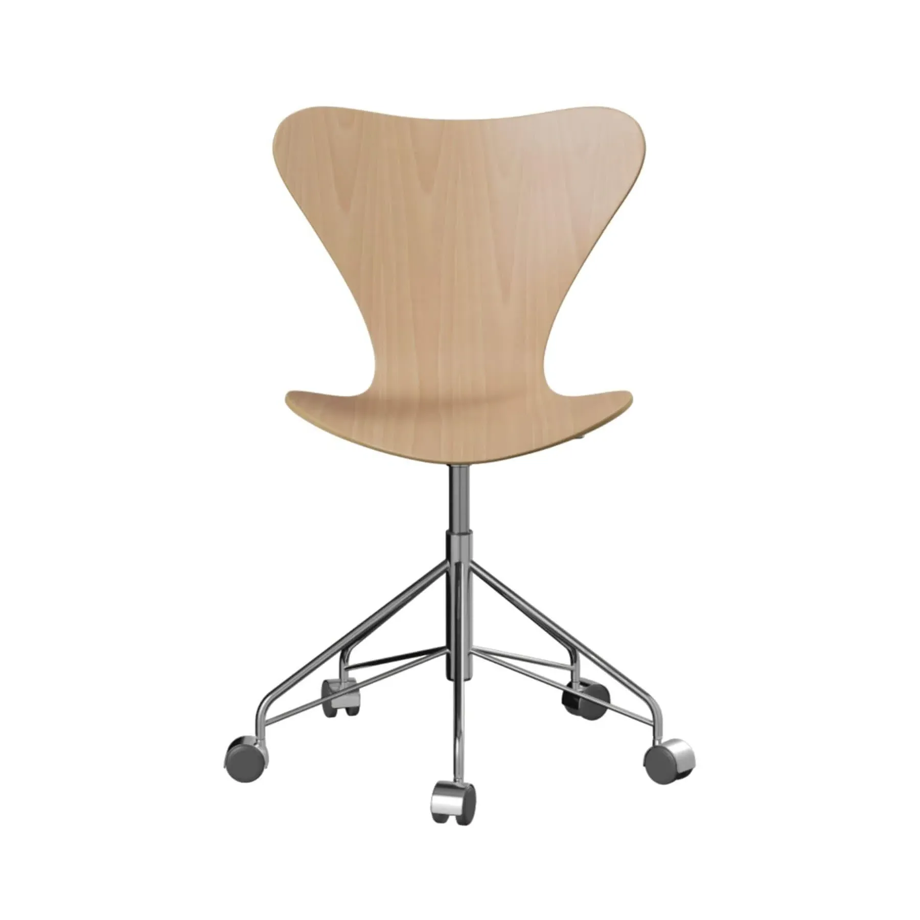 Swivel Office Chair with Armrests - Beech Veneer