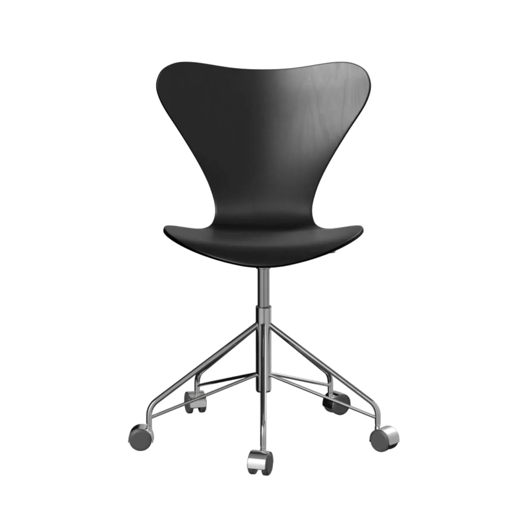 Swivel Office Chair with Armrests - Black Veneer image