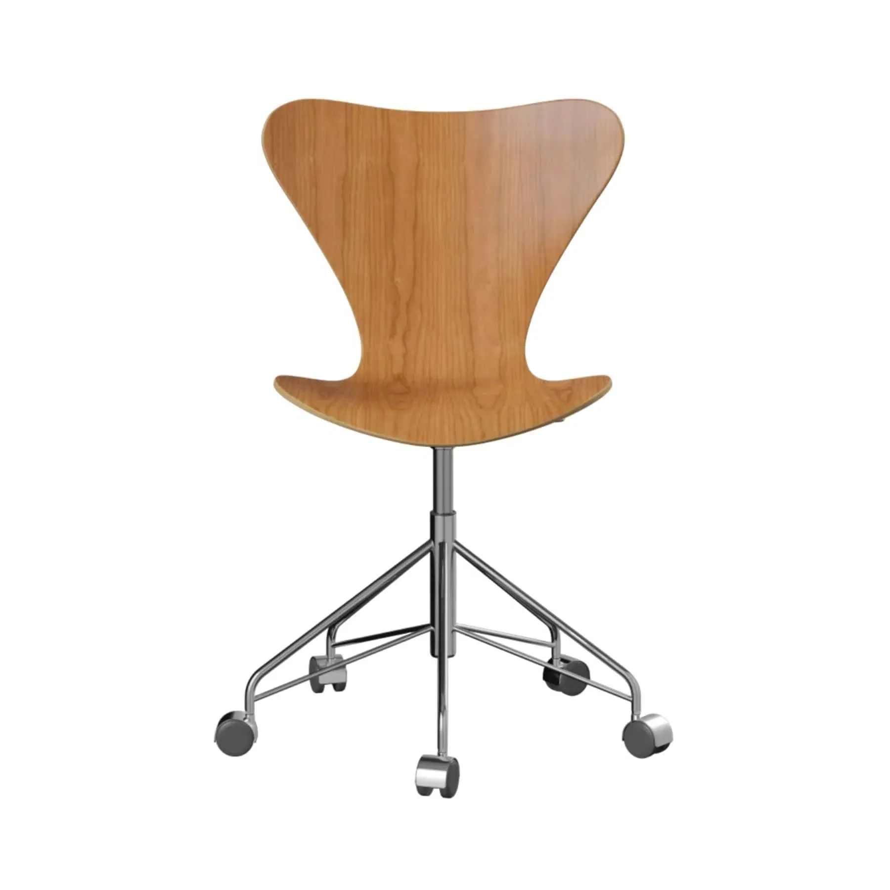 Swivel Office Chair with Armrests - Cherry Veneer