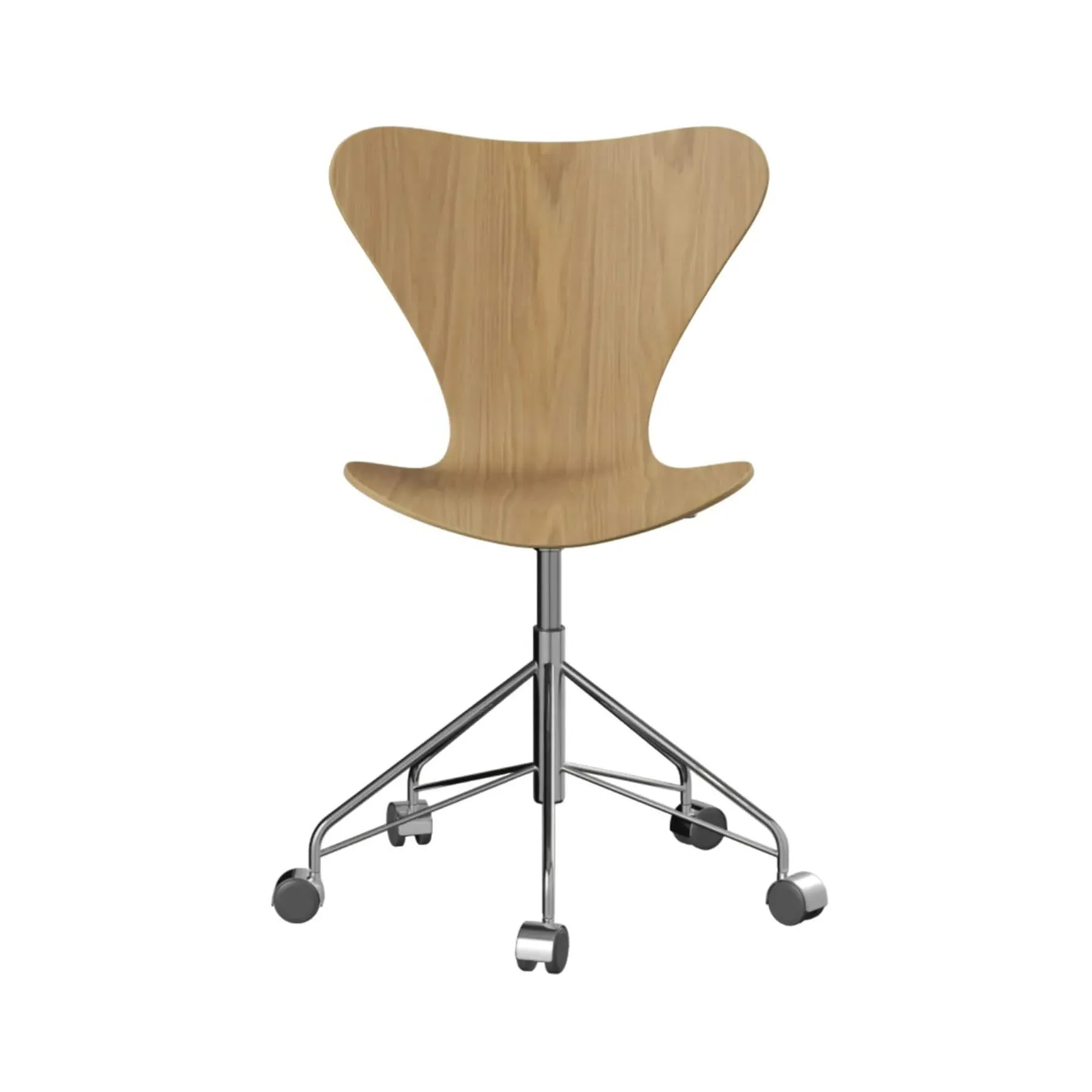 Swivel Office Chair with Armrests - Oak Veneer