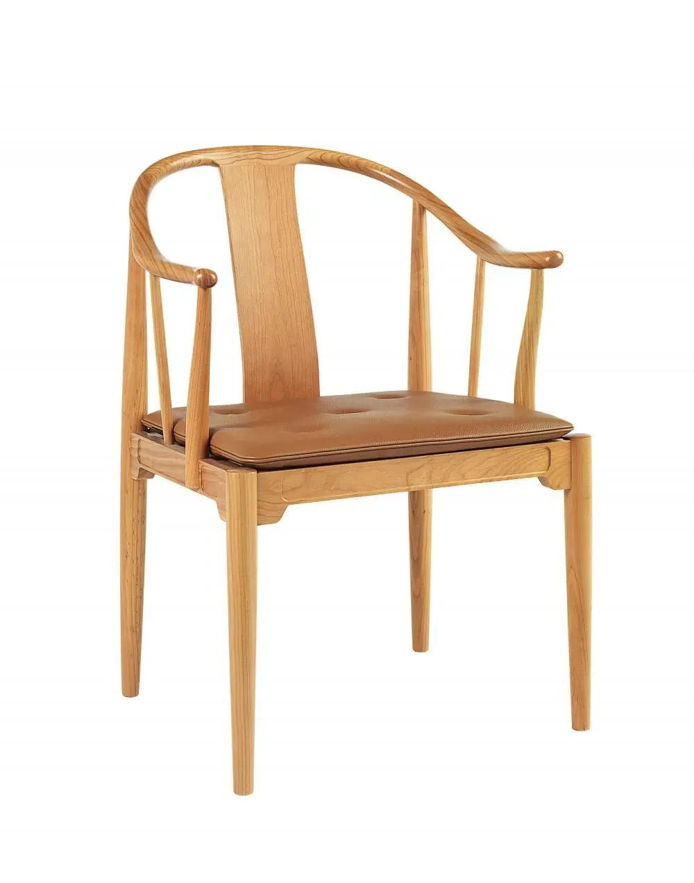 Upholstered Dining Chair - Cherry, Walnut Leather image