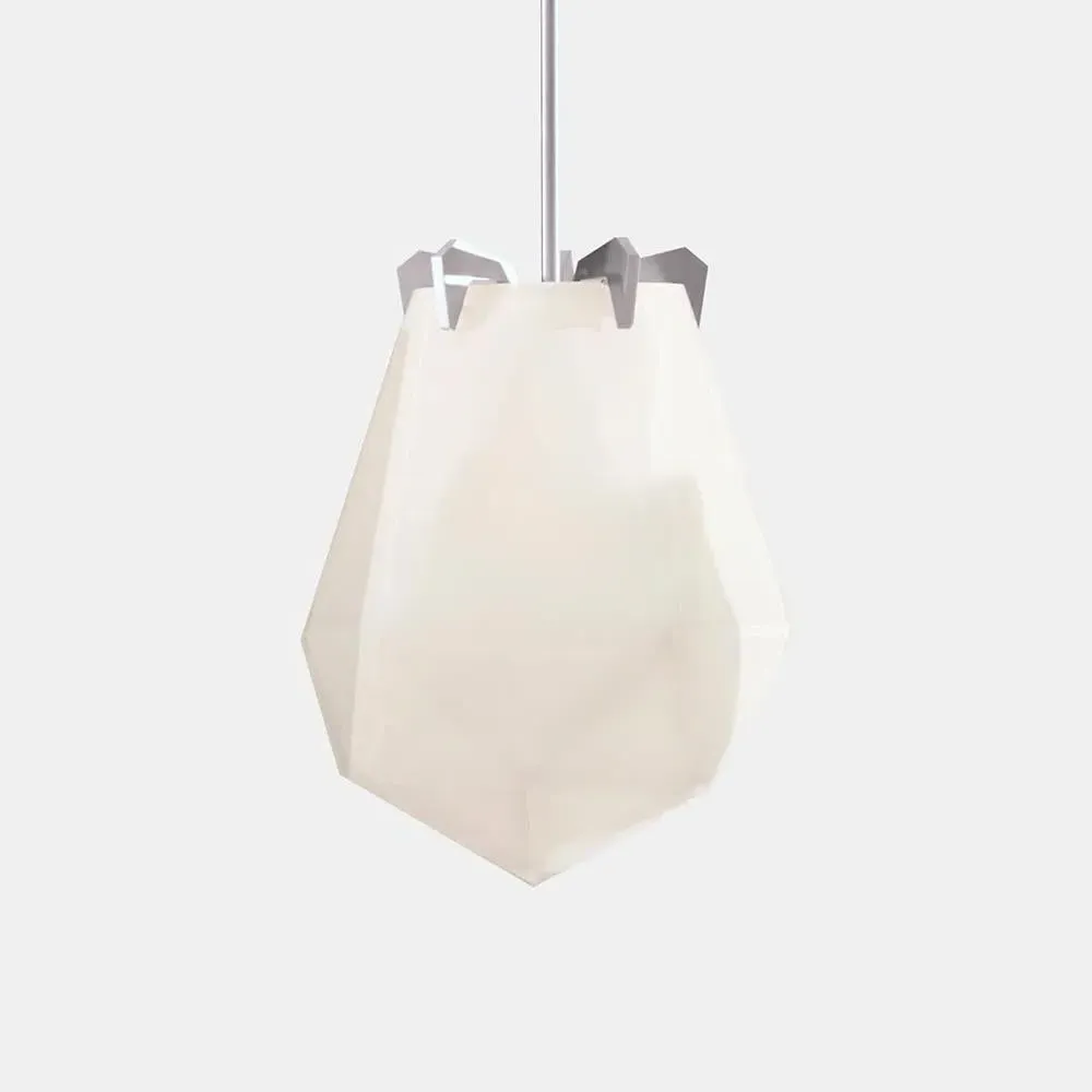 Briolette Large Pendant Light - Satin Nickel, Blackened Steel