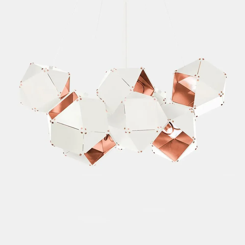 Central Chandelier with Geometric Design - Black