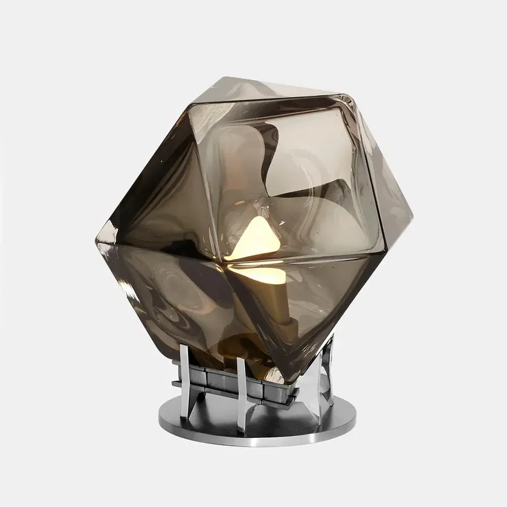 Desk Lamp with Double-Blown Glass - Black, Glass