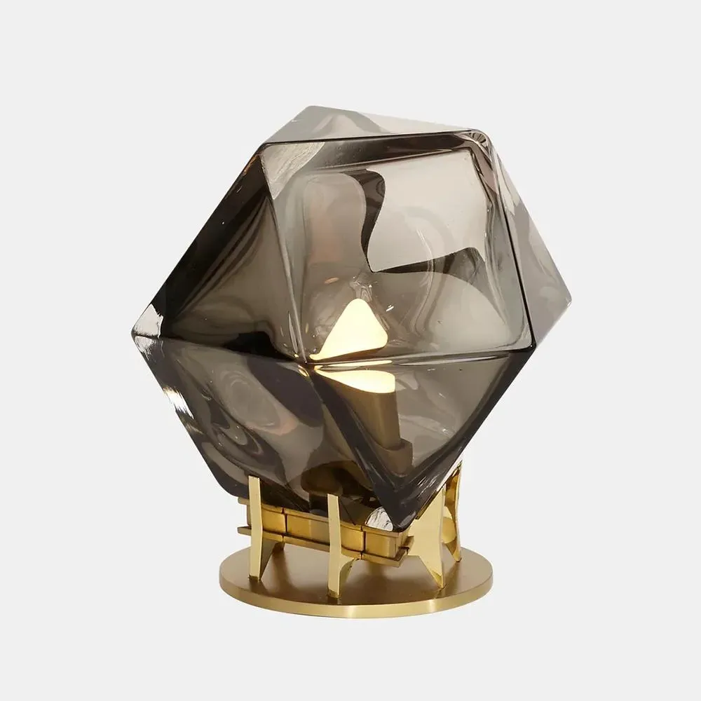 Desk Lamp with Double-Blown Glass - Black, Glass image