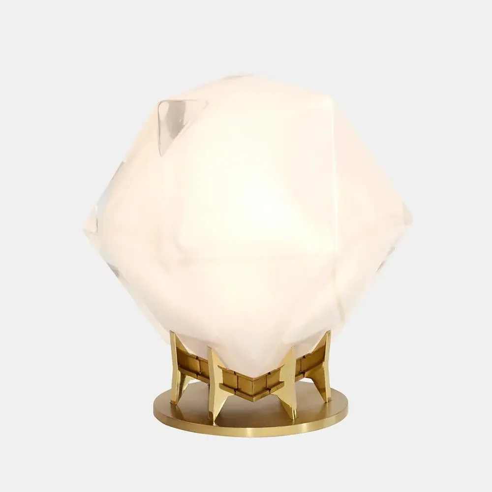 Desk Lamp with Double-Blown Glass - Pink, Nickel