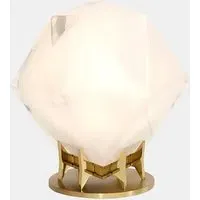 Desk Lamp with Double-Blown Glass - White, Brass