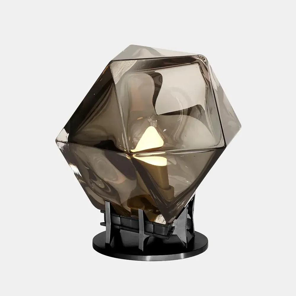 Desk Lamp with Double-Blown Glass - White, Nickel