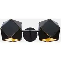 Double Wall Sconce - Black, Satin Brass