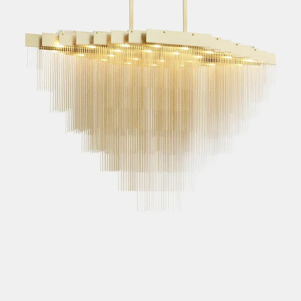 Extra Large Chandelier with Chain Detail - Brass image