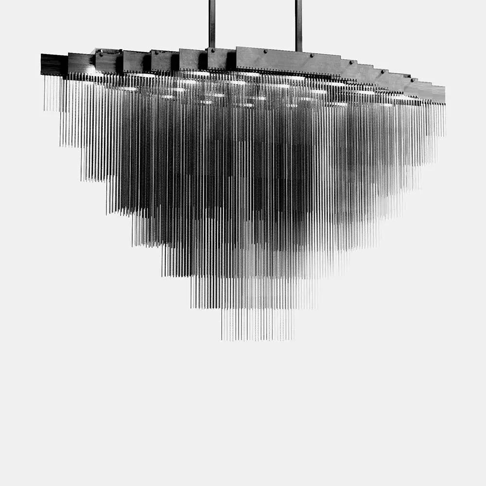 Extra Large Chandelier with Chain Detail - Steel