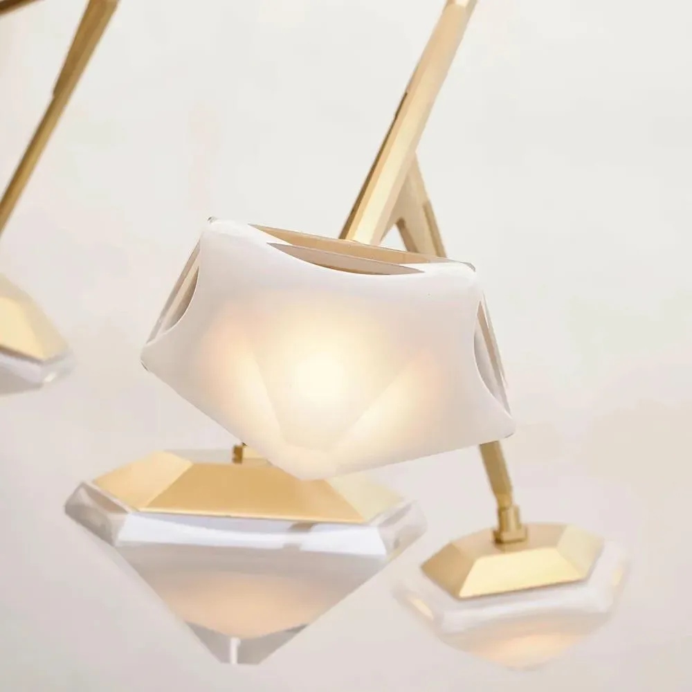 Myriad Tall Chandelier - Satin Brass, Copper