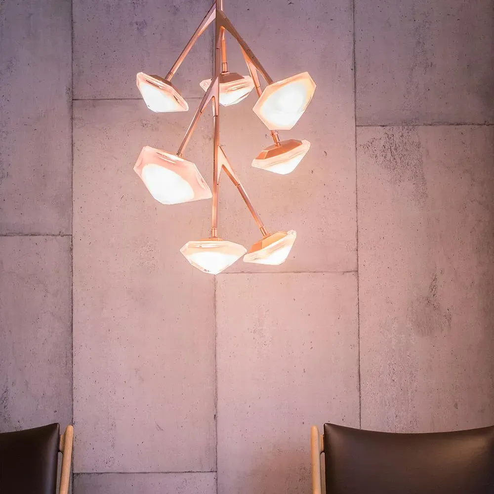 Myriad Tall Chandelier - Satin Brass, Copper