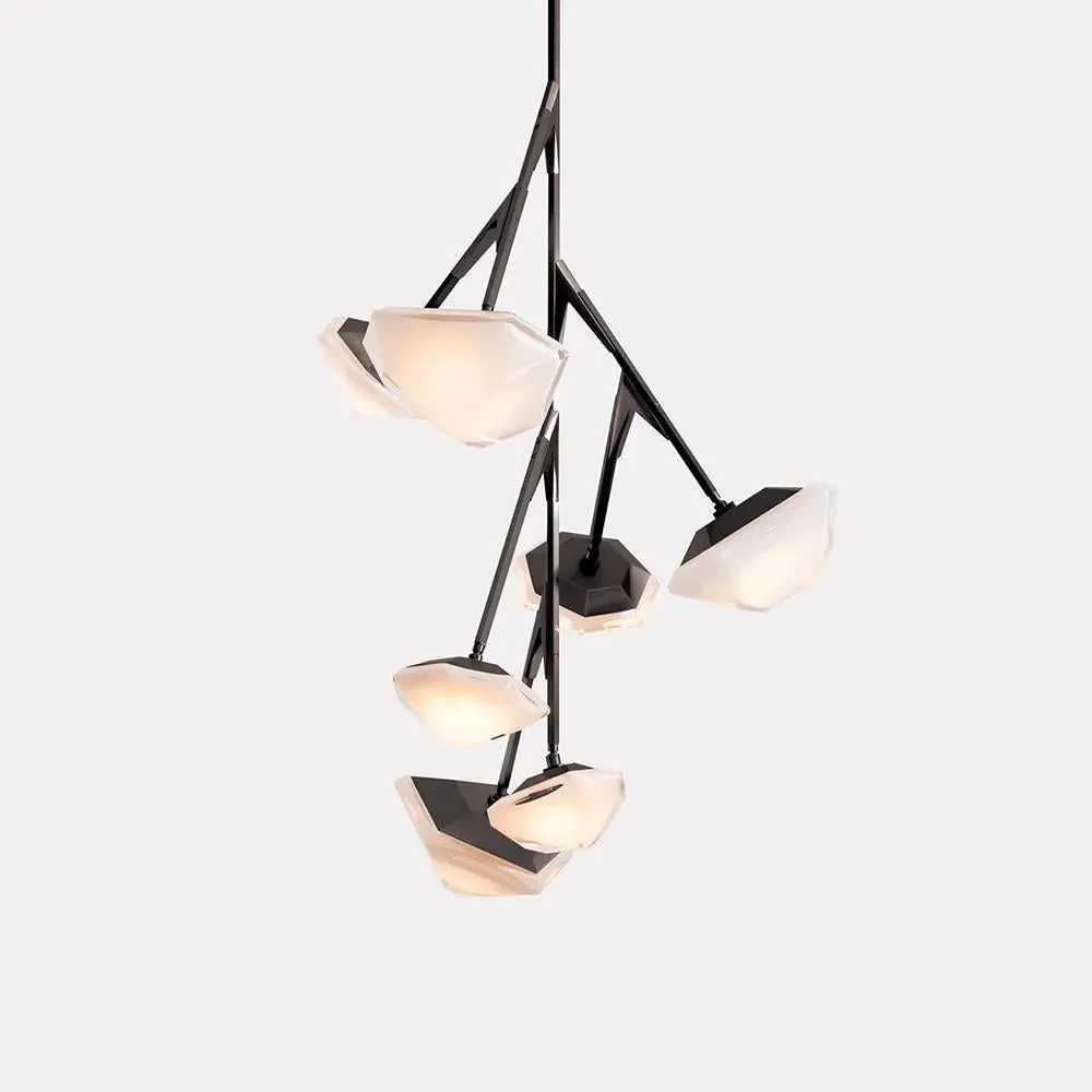 Myriad Tall Chandelier - Satin Brass, Nickel