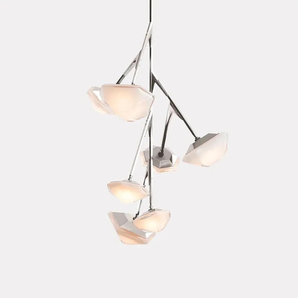 Myriad Tall Chandelier - Satin Nickel