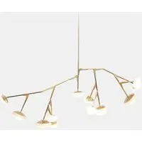 Small Chandelier with Glass Shades - Brass