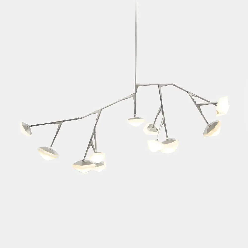 Small Chandelier with Glass Shades - Brass