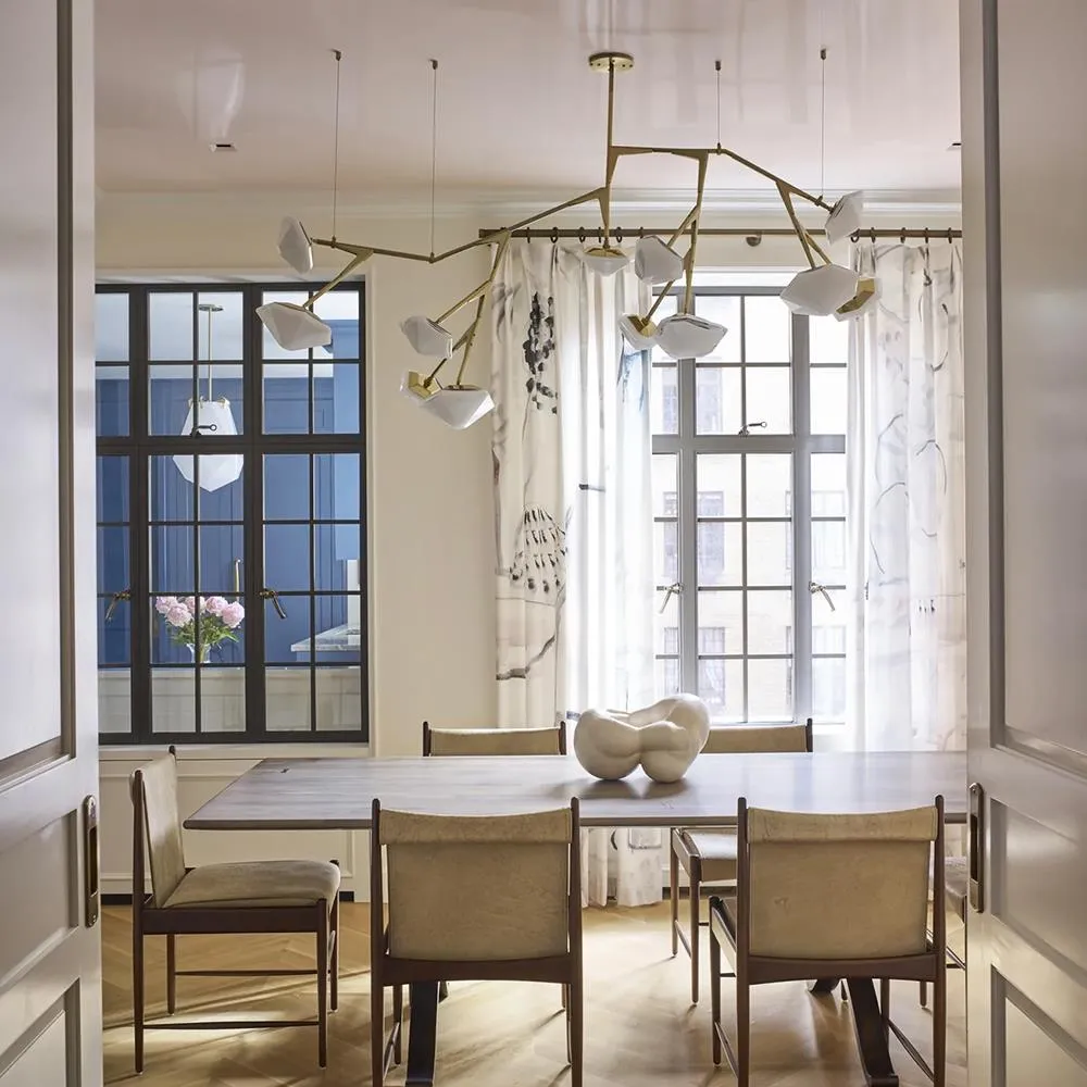 Small Chandelier with Glass Shades - Copper