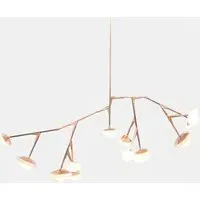 Small Chandelier with Glass Shades - Copper