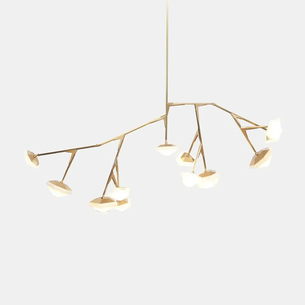 Small Chandelier with Glass Shades - Nickel