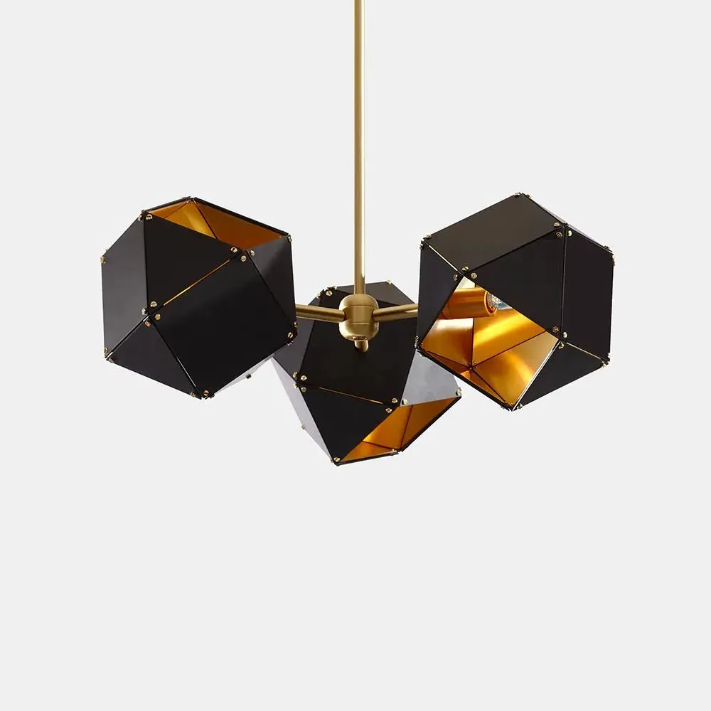 Welles 3-Spoke Pendant Light - Black, Matt White