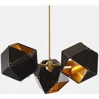 Welles 3-Spoke Pendant Light - Black, Satin Nickel