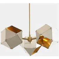 Welles 3-Spoke Pendant Light - White, Blackened Steel