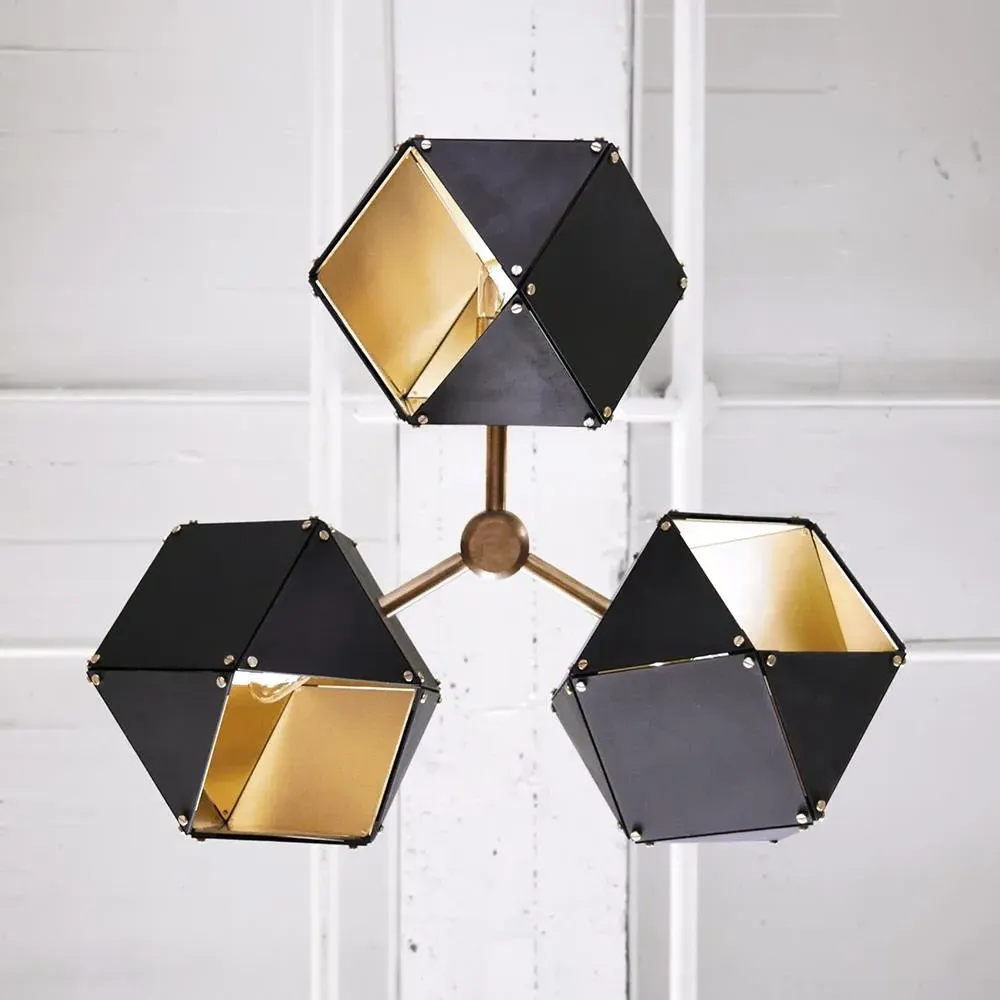 Welles 3-Spoke Pendant Light - White, Satin Nickel