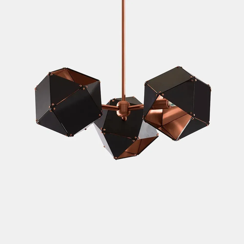 Welles 5-Spoke Pendant Light - Black, Blackened Steel